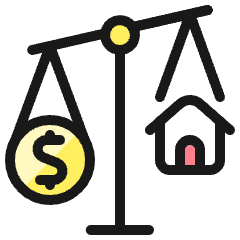 Real Estate Market Scale Icon from Ultimate Colors Set