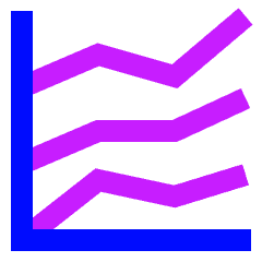 Analytics Graph Lines Icon from Sharp Neon Set