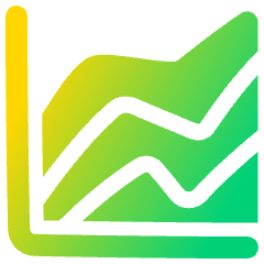 Analytics Graph Lines Icon from Plump Gradient Set