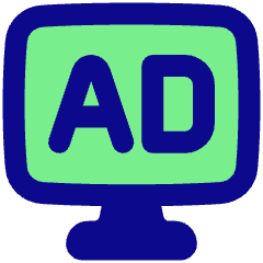 Broadcast Advertising Monitor Icon from Plump Pop Set