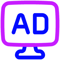 Broadcast Advertising Monitor Icon from Plump Neon Set