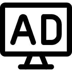 Broadcast Advertising Monitor Icon from Core Line Set