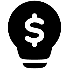 Business Idea Money Icon from Plump Solid Set