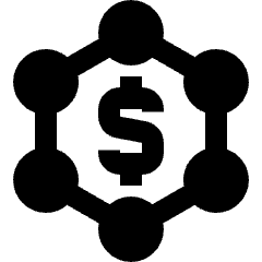Cash Molecule Icon from Sharp Solid Set