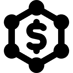 Cash Molecule Icon from Core Solid Set