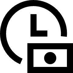 Hourly Rate Fee Cash Icon from Sharp Line Set