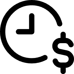 Hourly Rate Fee Dollar Sign Icon from Core Line Set