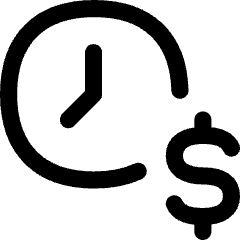 Hourly Rate Fee Dollar Sign Icon from Flex Line Set