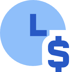 Hourly Rate Fee Dollar Sign Icon from Sharp Flat Set