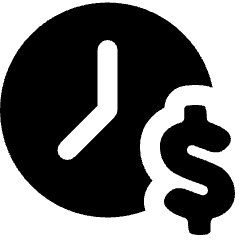 Hourly Rate Fee Dollar Sign Icon from Plump Solid Set