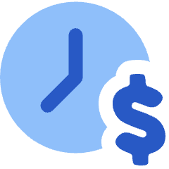 Hourly Rate Fee Dollar Sign Icon from Plump Flat Set