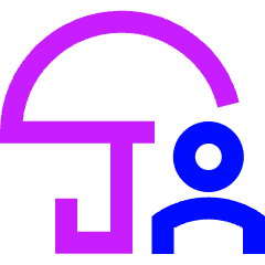 Life Insurance Security Umbrella Icon from Sharp Neon Set