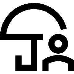 Life Insurance Security Umbrella Icon from Sharp Line Set