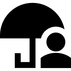 Life Insurance Security Umbrella Icon from Sharp Solid Set