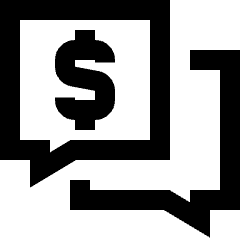 Negotiation Bubble Icon from Sharp Line Set