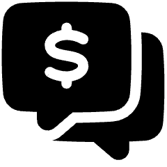 Negotiation Bubble Icon from Plump Solid Set