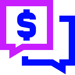 Negotiation Bubble Icon from Sharp Neon Set