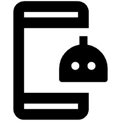 Ai Robot Smartphone Icon from Outlined Line - Streamline Material Set