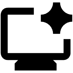 Ai Spark Computer Icon from Outlined Line - Streamline Material Set