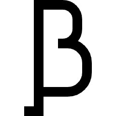 Beta Symbol Icon from Sharp Line Set
