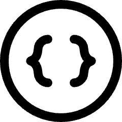 Braces Circle Icon from Core Line Set