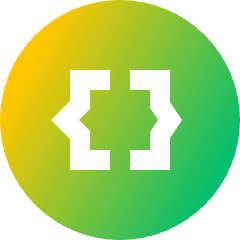 Braces Circle Icon from Sharp Gradient Set