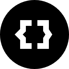 Braces Circle Icon from Sharp Solid Set