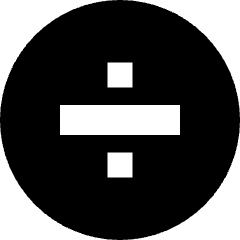 Division Circle Icon from Sharp Solid Set