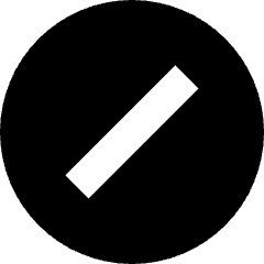 Division Slash Circle Icon from Sharp Solid Set