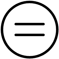 Equal Math Symbol Circle Icon from Ultimate Light Set