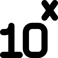 Exponent Number Icon from Core Solid Set