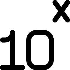 Exponent Number Icon from Core Line Set