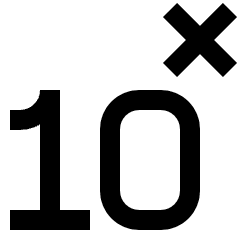 Exponent Number Icon from Sharp Line Set