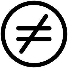 Inequal Math Symbol Circle Icon from Ultimate Regular Set