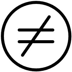 Inequal Math Symbol Circle Icon from Ultimate Light Set