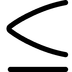 Less Than Equal Symbol Icon from Flex Line Set