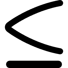 Less Than Equal Symbol Icon from Flex Remix Set