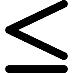Less Than Equal Symbol Icon from Core Solid Set