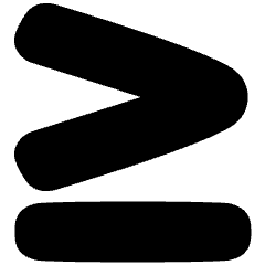 More Than Equal Symbol Icon from Plump Solid Set