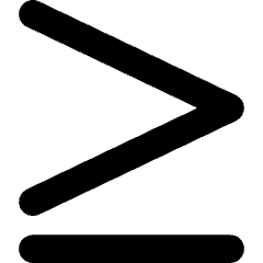 More Than Equal Symbol Icon from Core Solid Set