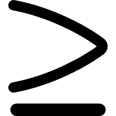 More Than Equal Symbol Icon from Flex Remix Set