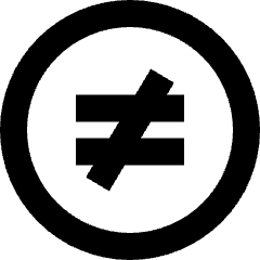 Not Equal Sign Circle Icon from Sharp Remix Set