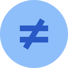 Not Equal Sign Circle Icon from Sharp Flat Set