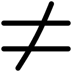 Not Equal Sign Icon from Flex Line Set