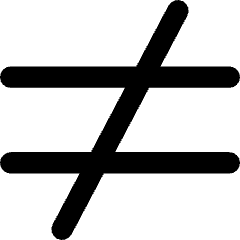 Not Equal Sign Icon from Core Remix Set