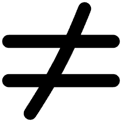Not Equal Sign Icon from Flex Solid Set