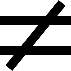 Not Equal Sign Icon from Sharp Solid Set