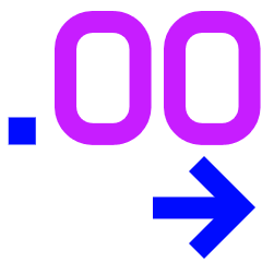 Number Decimal Increase Icon from Sharp Neon Set