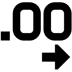 Number Decimal Increase Icon from Sharp Remix Set
