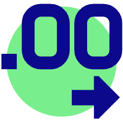 Number Decimal Increase Icon from Sharp Pop Set